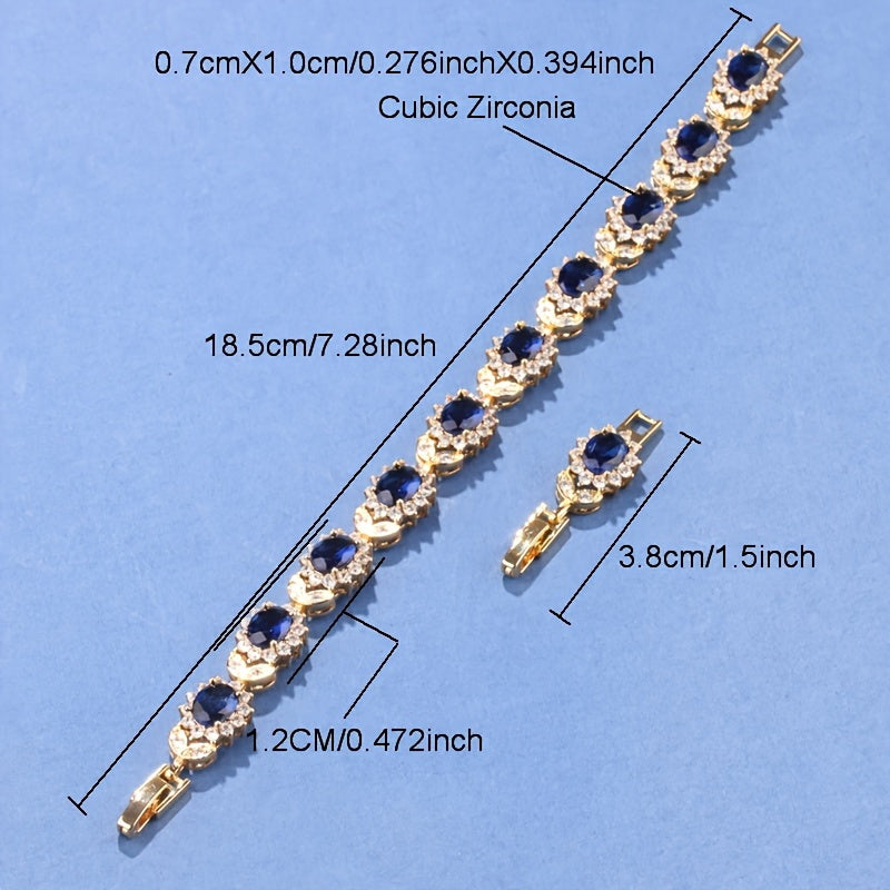 Sunflower Jewelry Set for Women 5-Piece Cubic Zirconia Necklace Earrings Ring Bracelet Gift