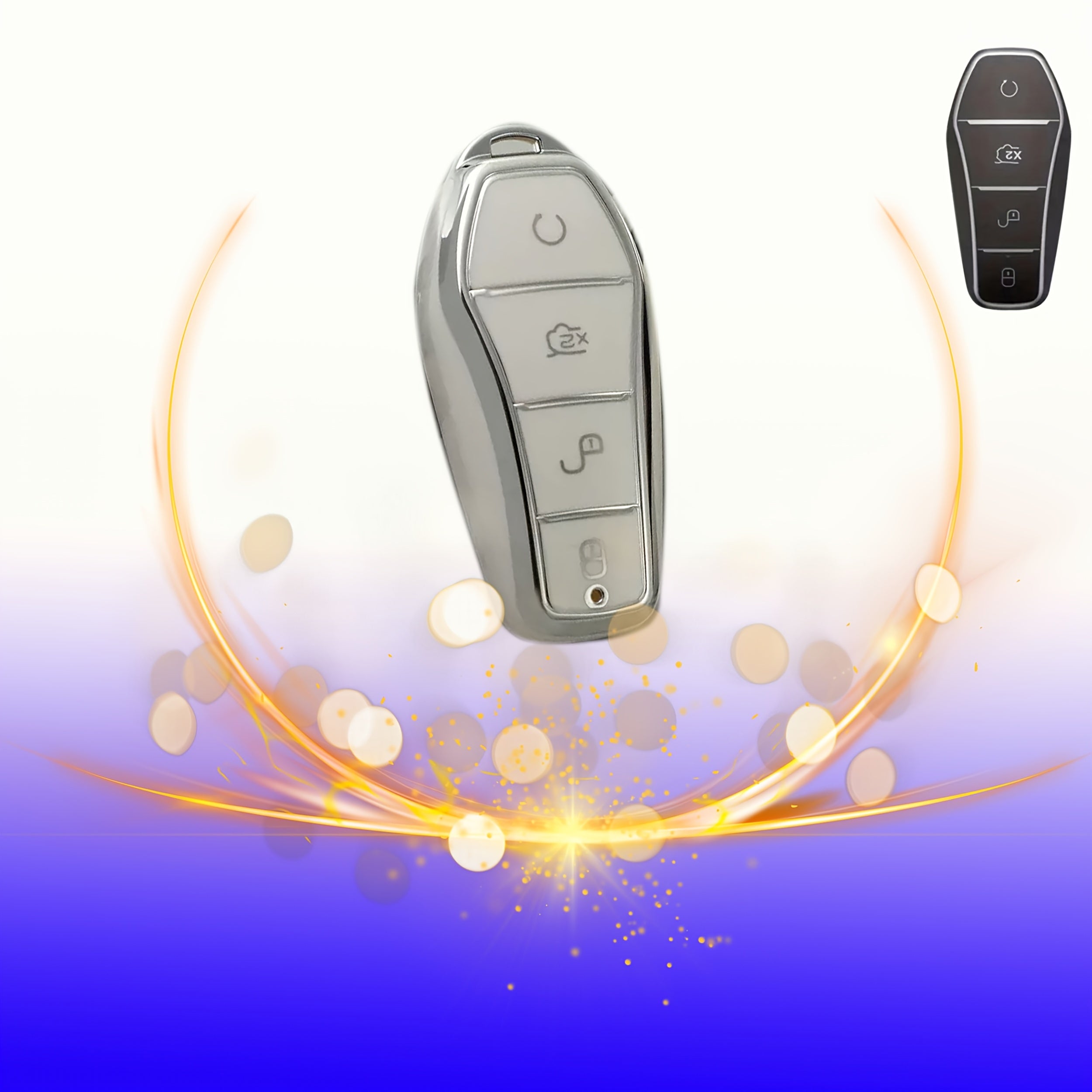 Universal TPU Car Key Cover for Smart Keys, Protective, Durable, D-Shaped