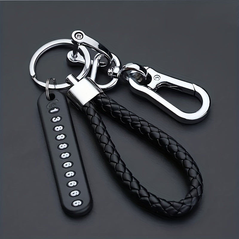 Alloy Keychain with Phone Number Tag Durable Non-Braided Universal Use