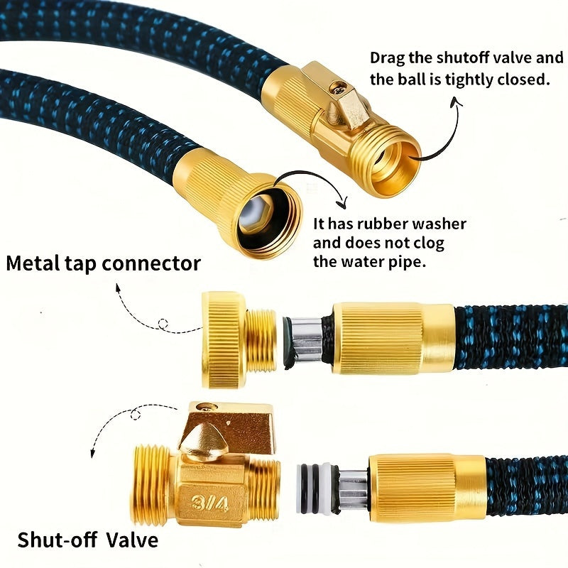 Прочный резиновый выдвижной садовый шланг для высоконапорной мойки автомобилей и орошения, с резьбой по американскому стандарту, доступный в различных длинах.