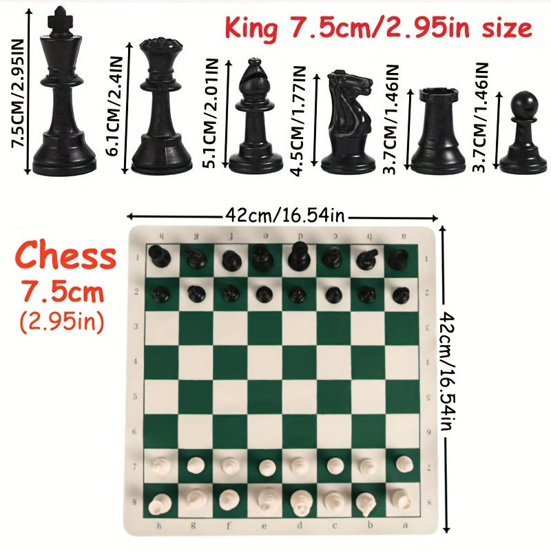 International Chess Set for Adults Plastic Chess Pieces for Championship Game