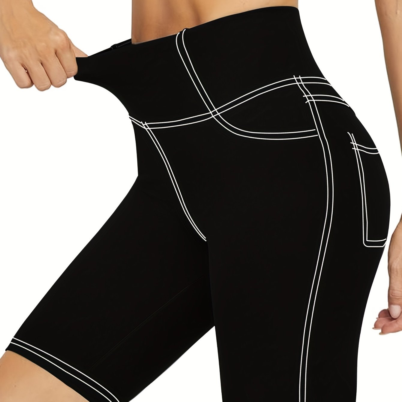 Plus Size Women's Denim Shorts High-Waisted Summer Casual Navy Blue