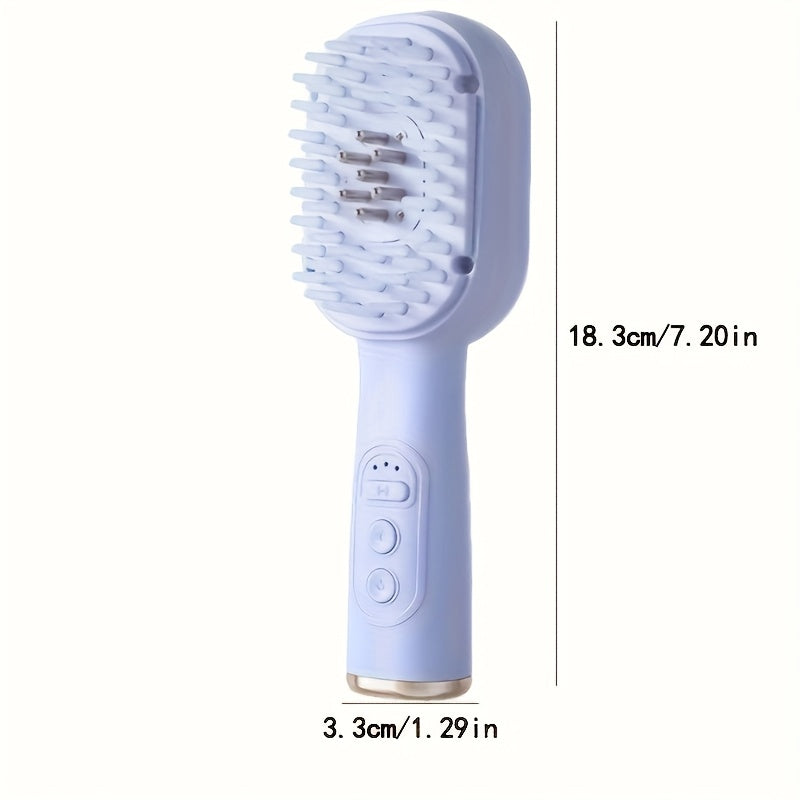 Peine de masaje eléctrico para cuero cabelludo y cuidado del cabello con aplicador de aceite líquido púrpura