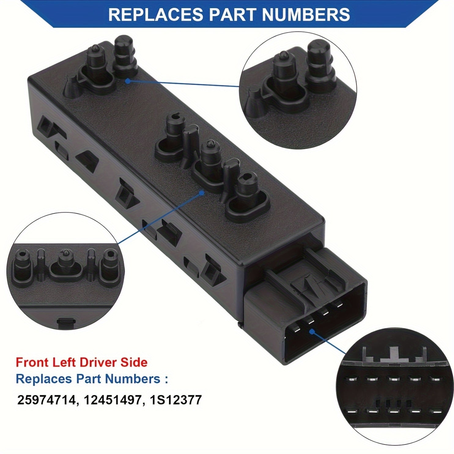 8-Way Power Seat Switch for Cars Front Left Right Replacement Without Battery