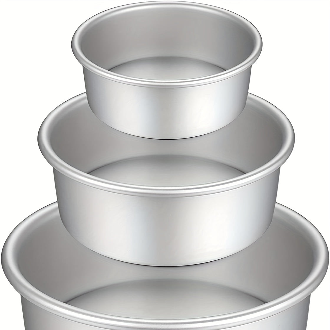 Removable Bottom Round Cake Pans Set 3 Sizes Non-Stick Aluminum Baking Molds