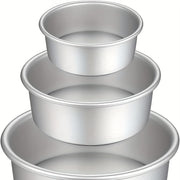 Removable Bottom Round Cake Pans Set 3 Sizes Non-Stick Aluminum Baking Molds