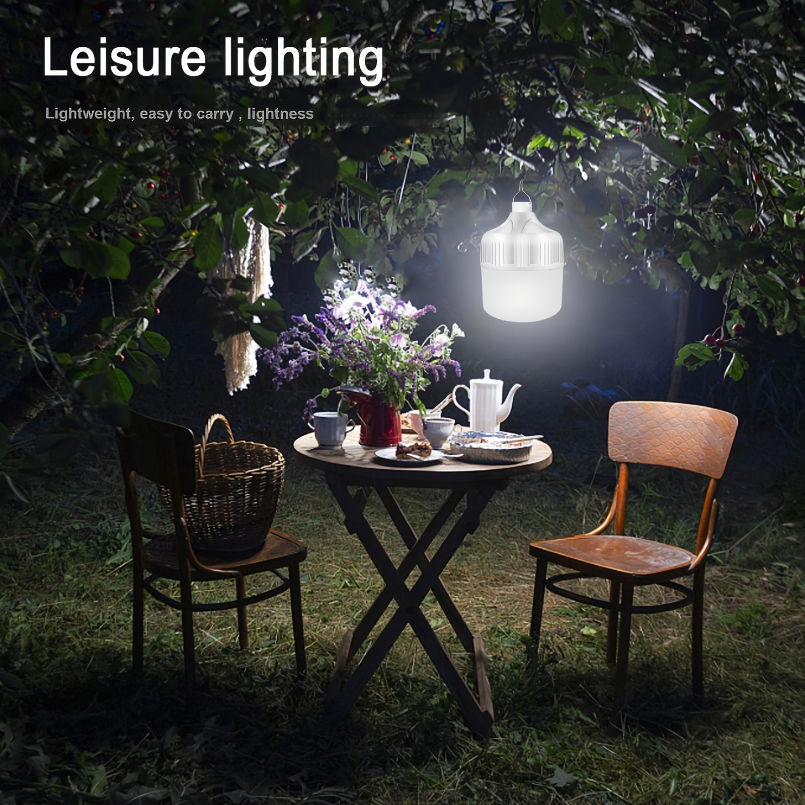 Ultra Bright USB Rechargeable LED Light Bulb with Hook for Camping and Emergency Use