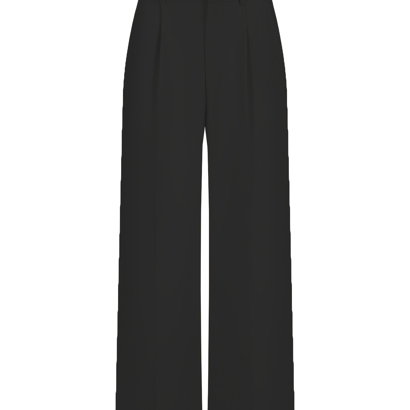 Women's Beige Wide Leg Pants High Waist Straight Casual Polyester All Seasons