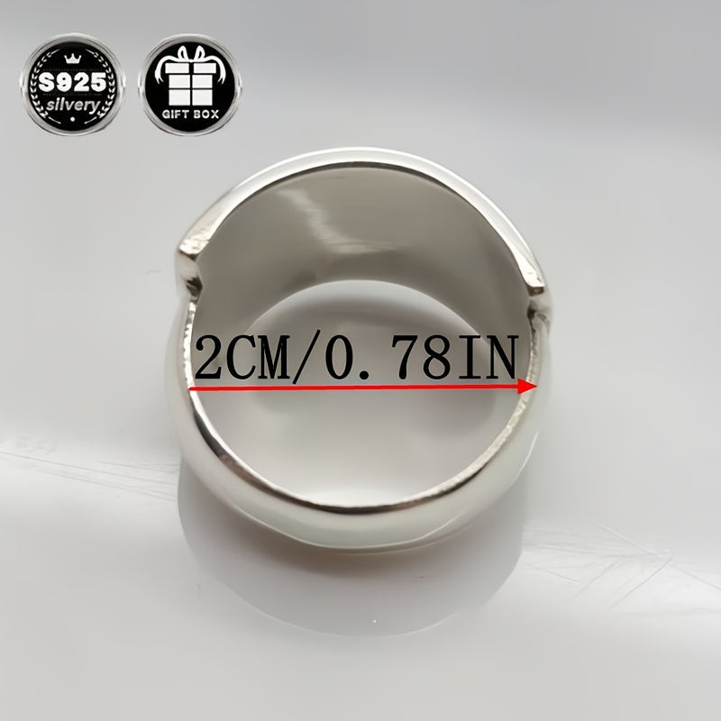 Sterling Silver Wide Dome Ring for Women Modern Minimalist Chunky Band for Weddings and Parties
