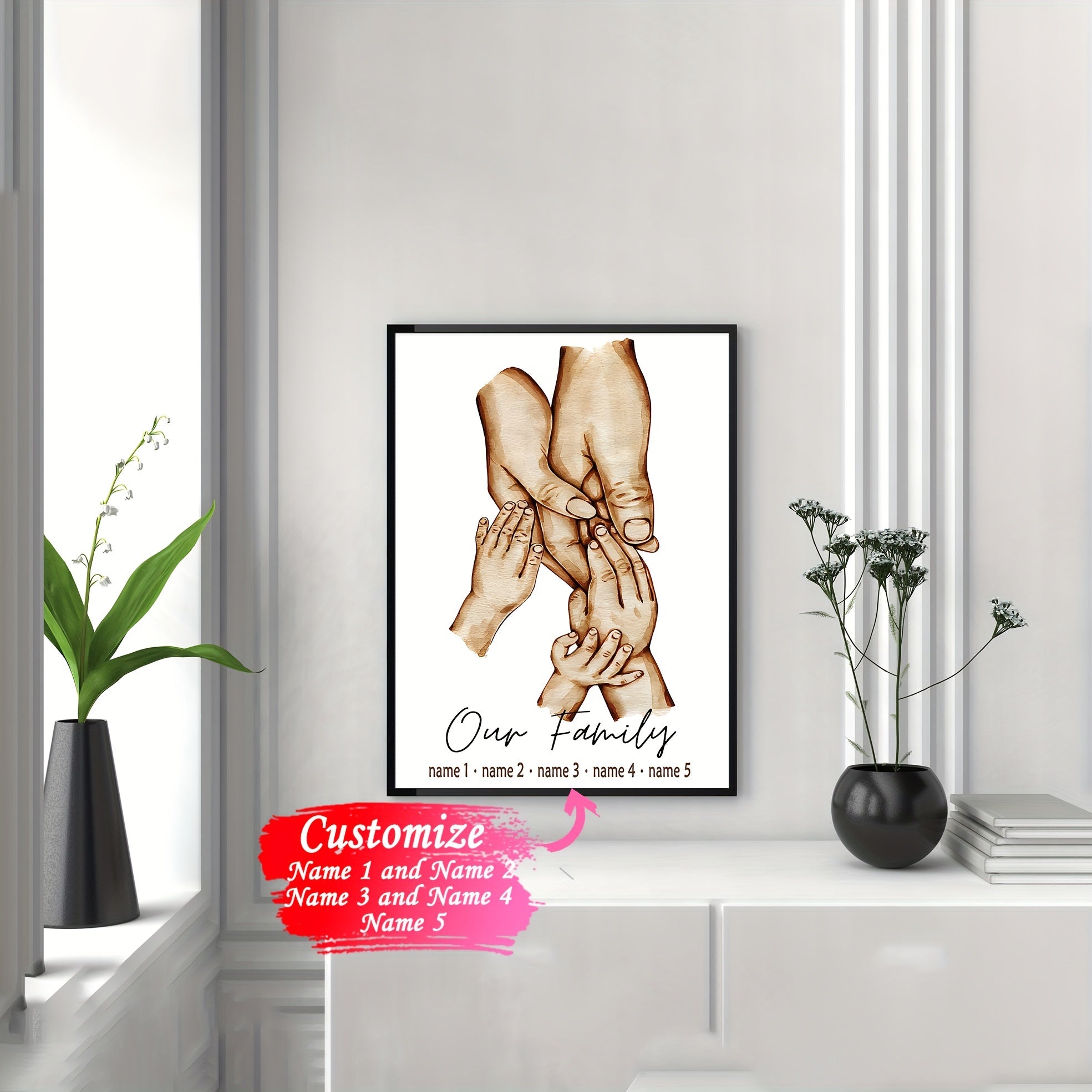 Personalized Family Name Canvas Wall Art 12x16 Inch Unframed Home Decor