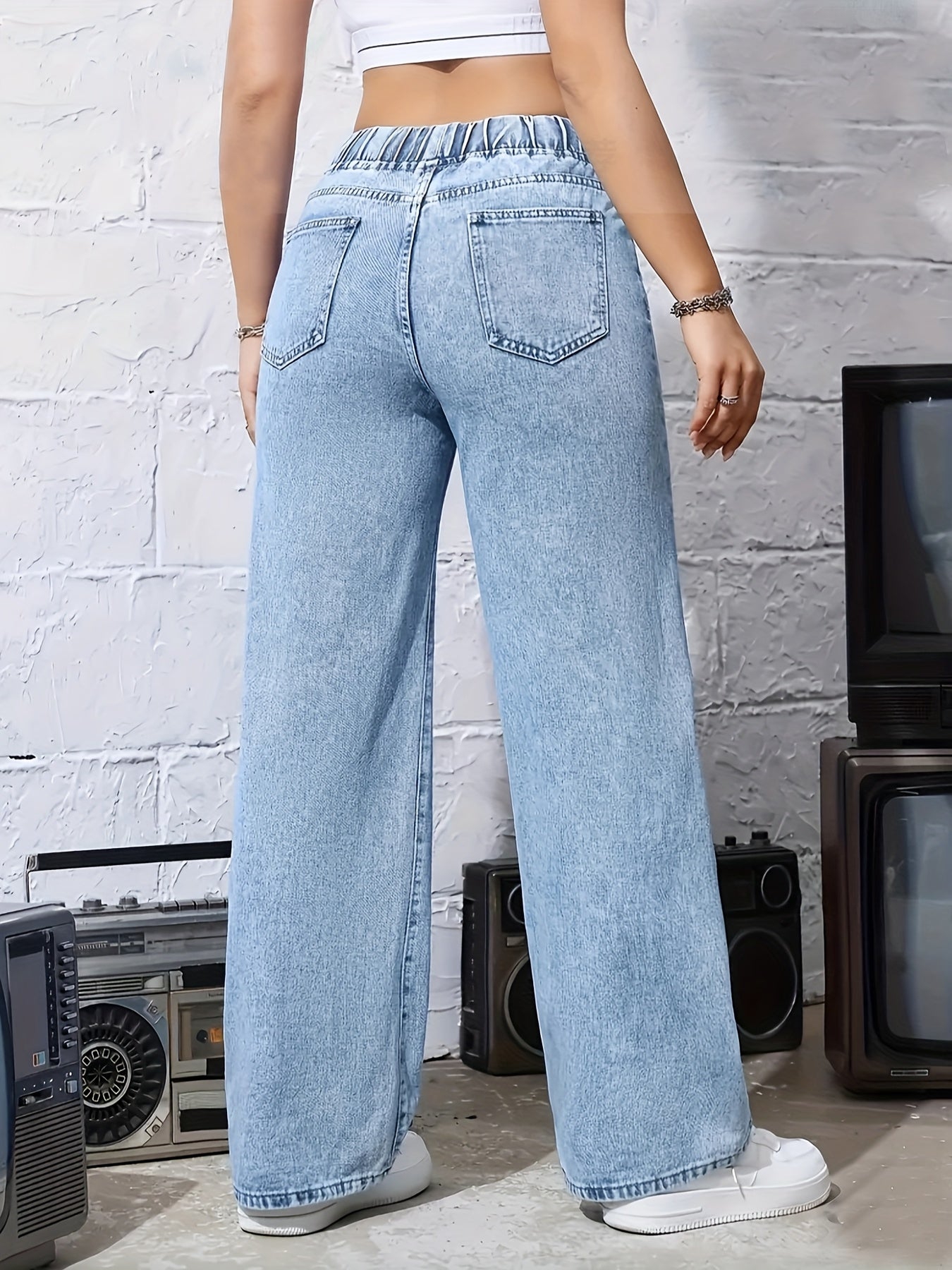 Plus-Size Women’s Drawstring Elastic Loose-Fitting Pants Casual Style