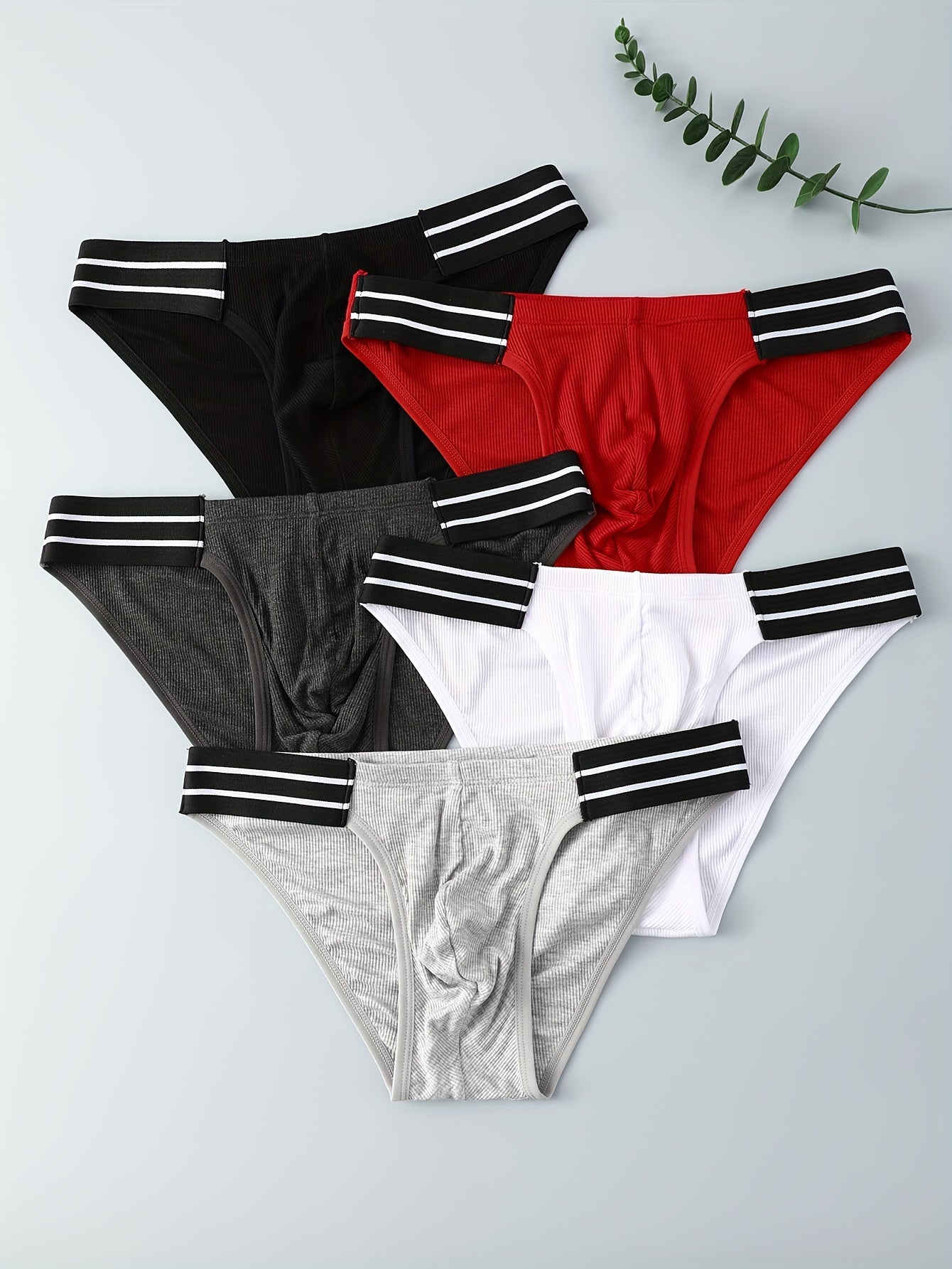 Men's 5-Pack Viscose Blend Briefs Breathable Stretchy Comfortable Casual Underwear