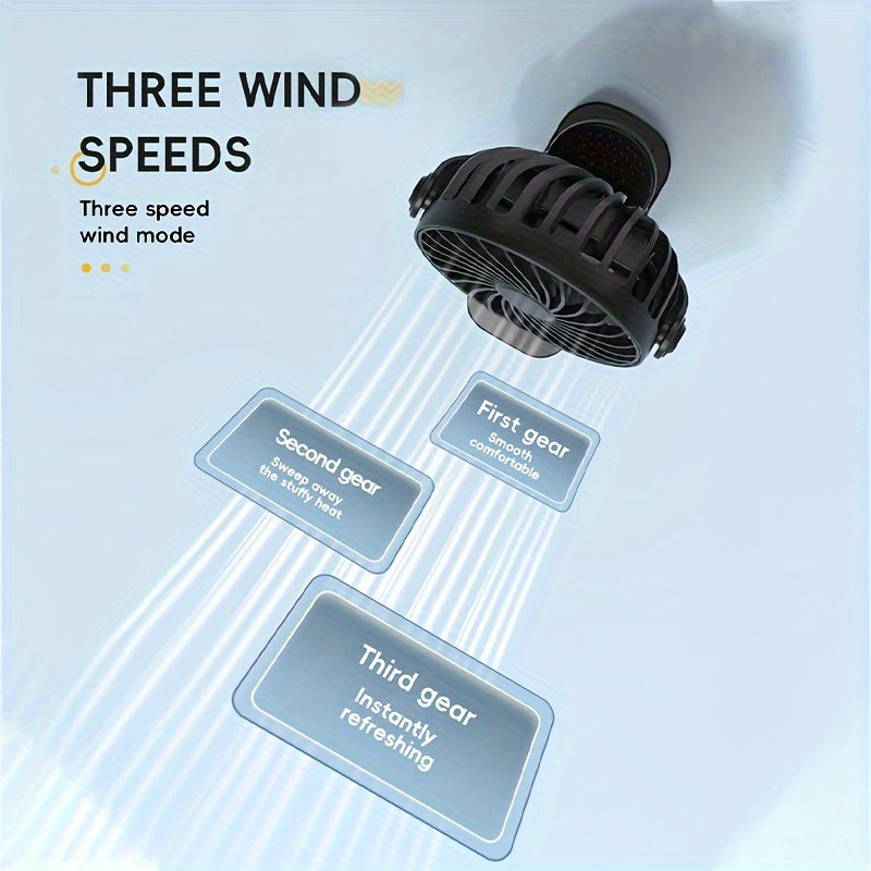 Pink USB Rechargeable Mini Clip-On Fan with LED Night Light 360° Rotation 3-Speed