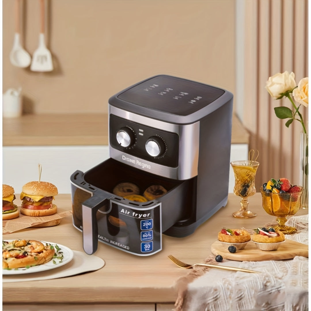 12L Stainless Steel Air Fryer Digital Controls Non-Stick Dishwasher Safe 8-Second Timer