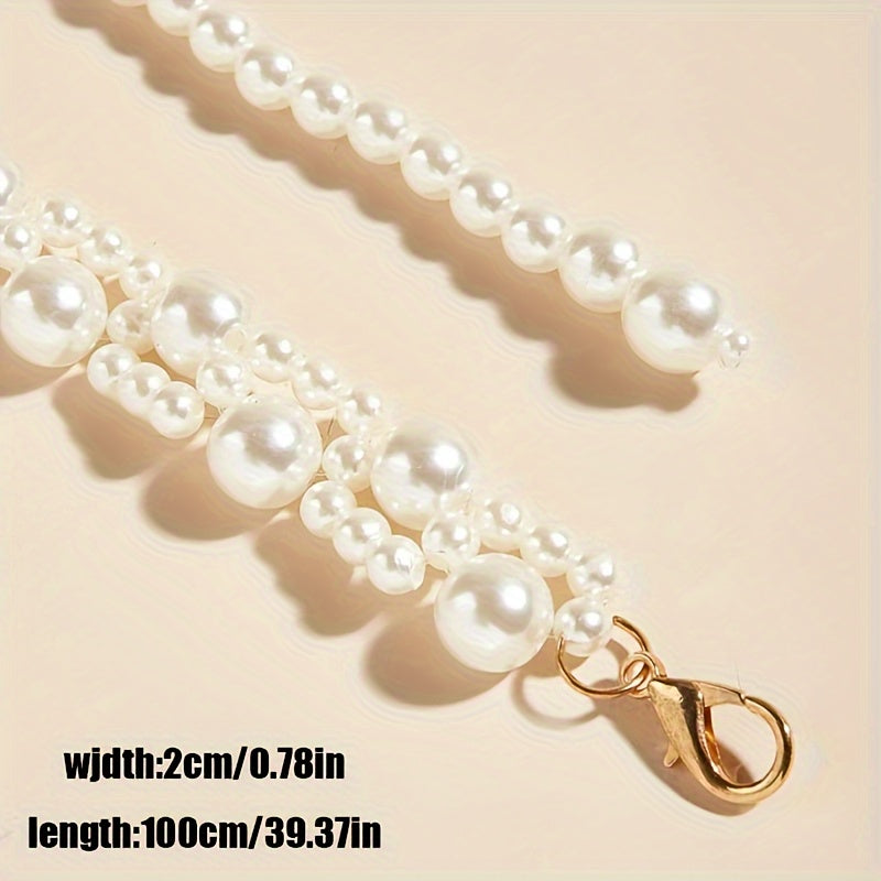 Women's Artificial Pearl Necklace with Adjustable Waist Chain Jewelry