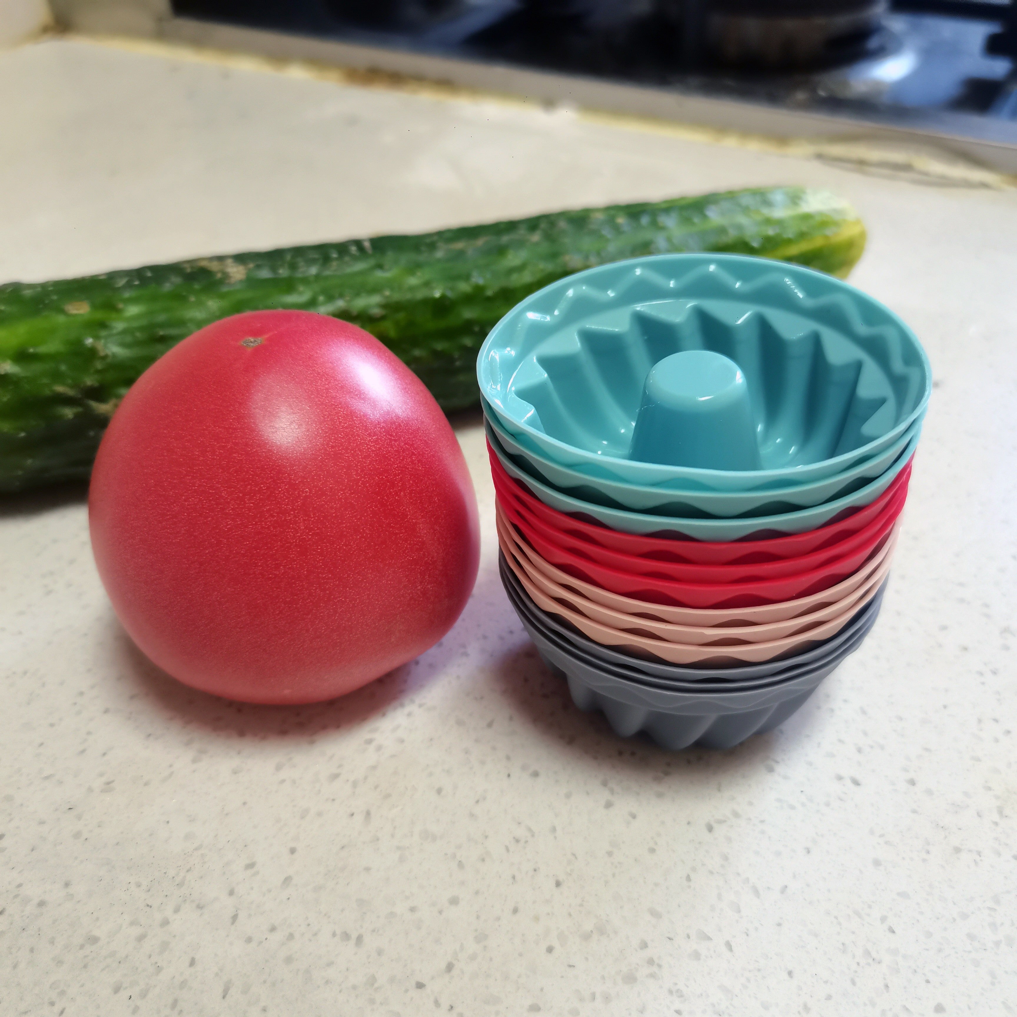 Silicone Heritage Mini Bundt Pans - 12 ta to'plam (6.5 sm), Fluted Tube Tortlarni tayyorlash uchun mukammal, Pishirish asboblari, Oshxona gadjetlari va aksessuarlar