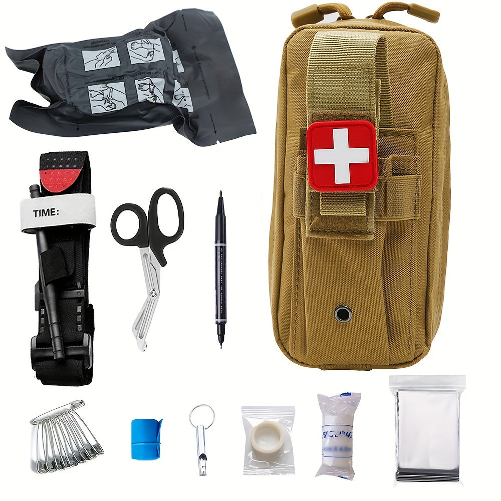 Outdoor Emergency First Aid Kit with Medical Bag and Camping Supplies
