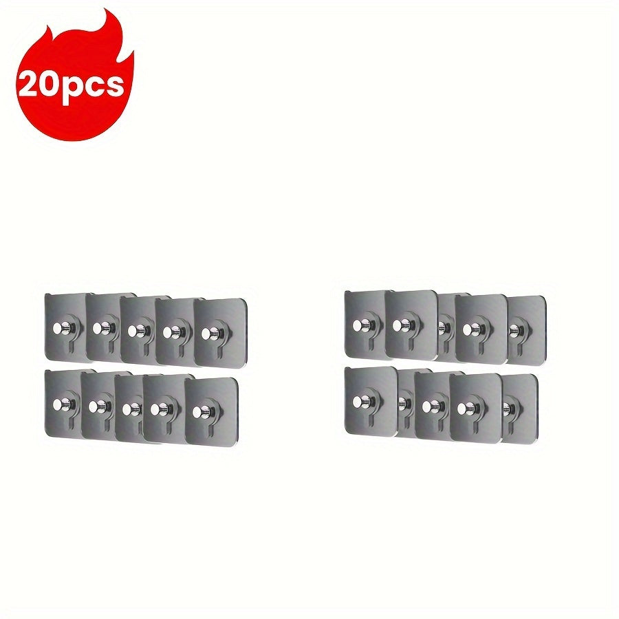 Self-Adhesive Plastic Hooks for Photos Posters No-Trace Wall Mounts Set of 10 20 30