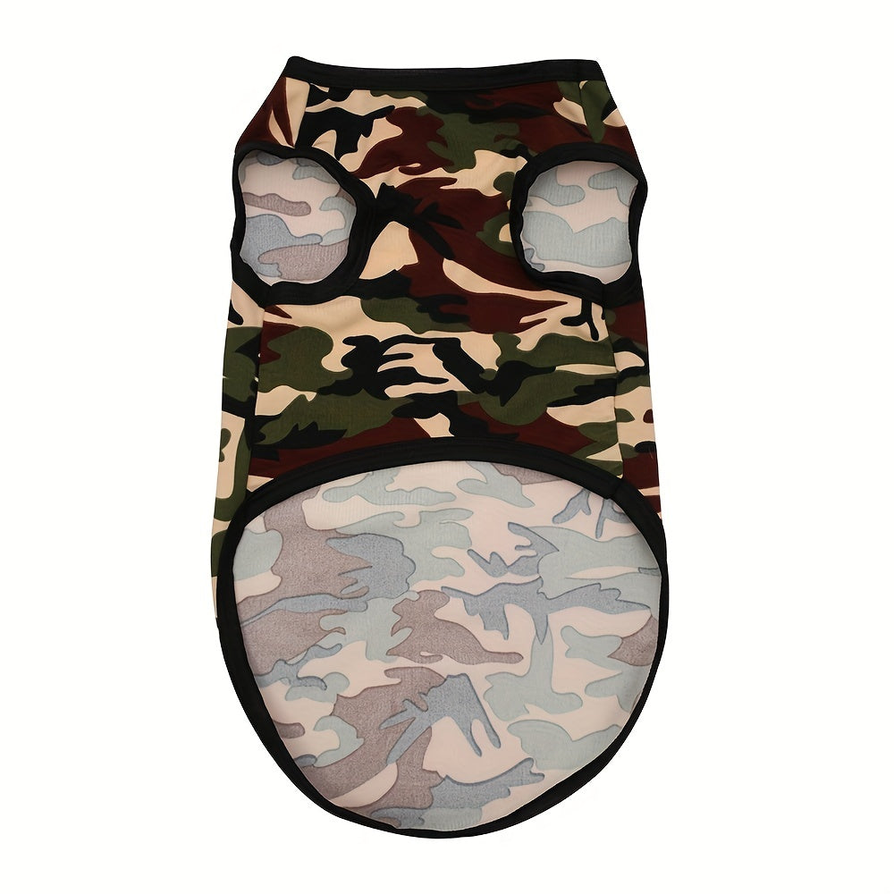 Camouflage Print Dog Vest for Small and Medium Pets Pullover Polyester