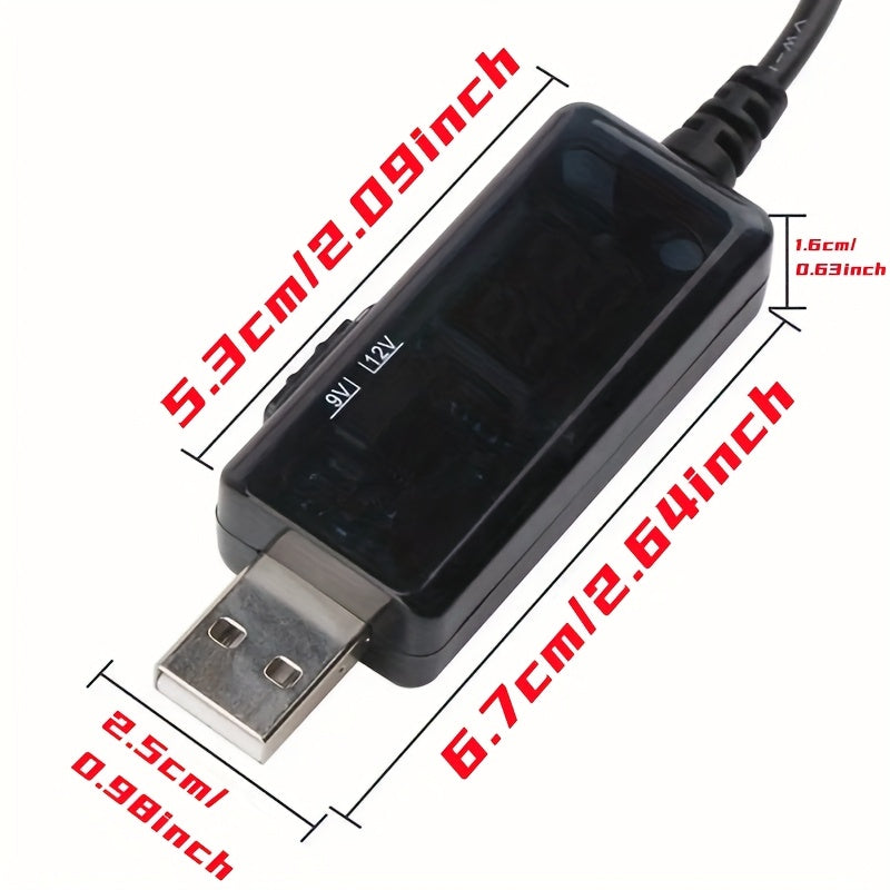 Cable convertidor de paso USB con adaptador de corriente de 5V a 9V 12V para enrutador y dispositivos pequeños