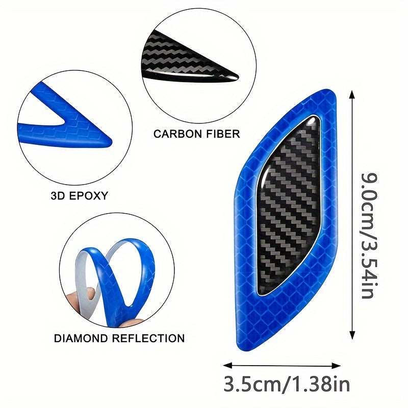 6pcs Car Reflective Decals Plastic Bumper Strips Scratch Masks for Safety