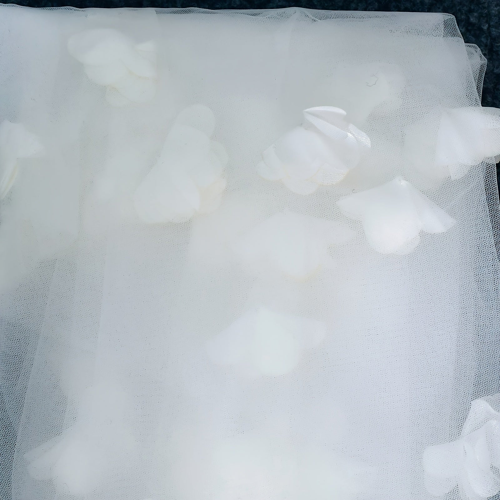 Women's Bridal Veil with 3D Floral Accents Double Layer Wedding Accessory