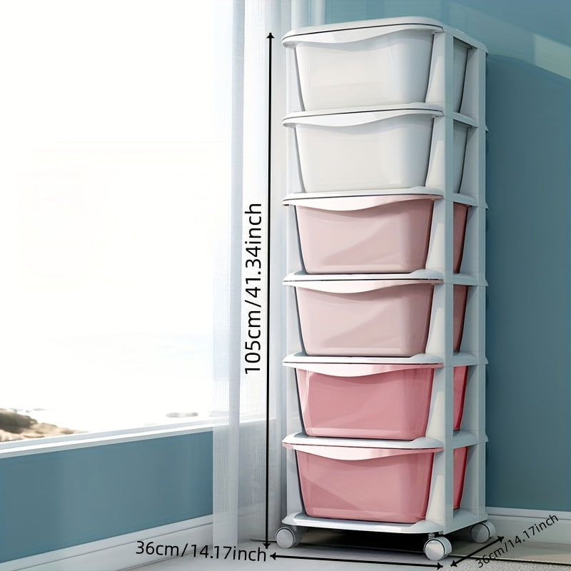 Plastic Drawer Storage Organizer 3/4/5/6 Tiers in White Blue Pink Teal