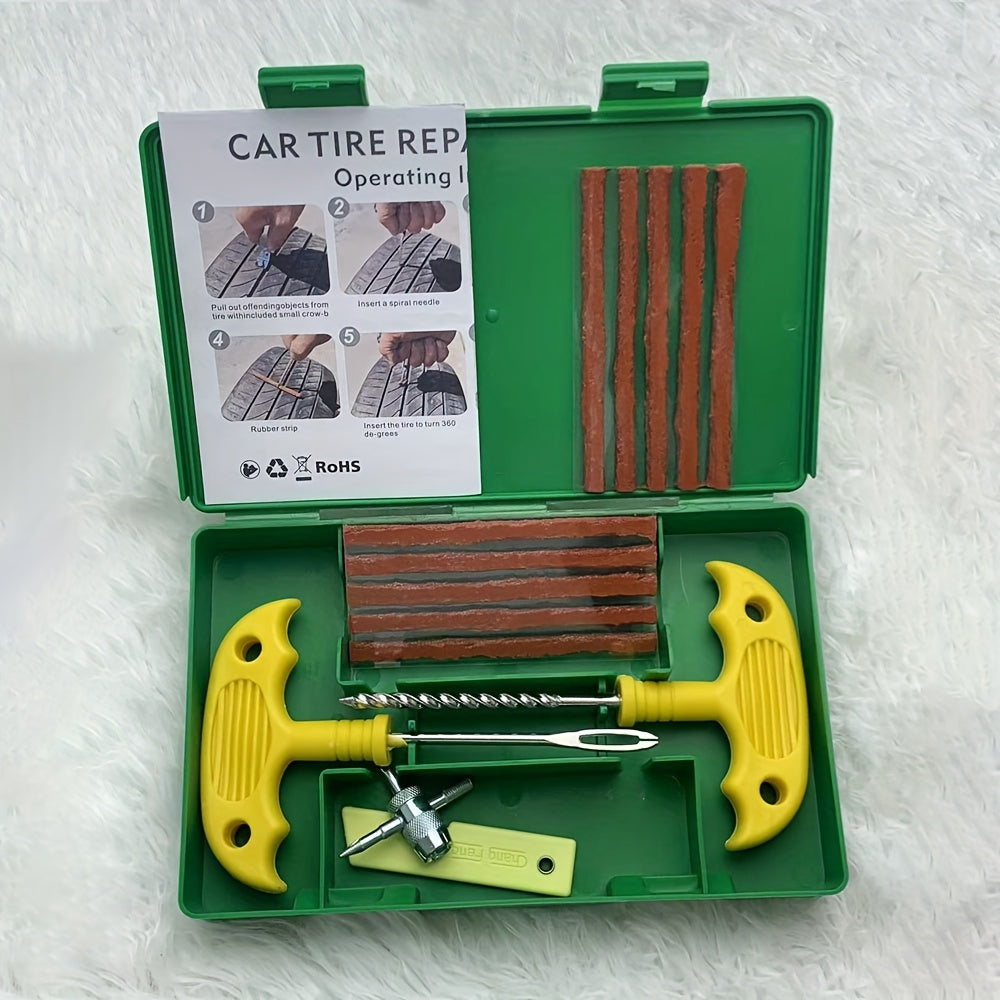 Multi-Purpose Tire Repair Kit for Car Motorcycle Bike Tubeless Puncture Set