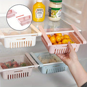 Kitchen Refrigerator Organizer with Drainage Shelf Rack and Storage Basket