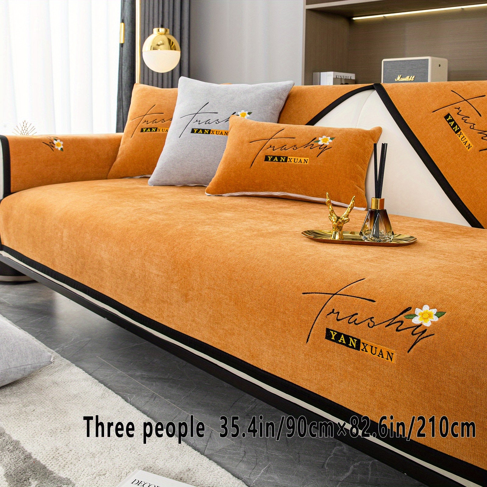 Chenille Sofa Slipcover All Seasons Protects Furniture and Enhances Home Decor