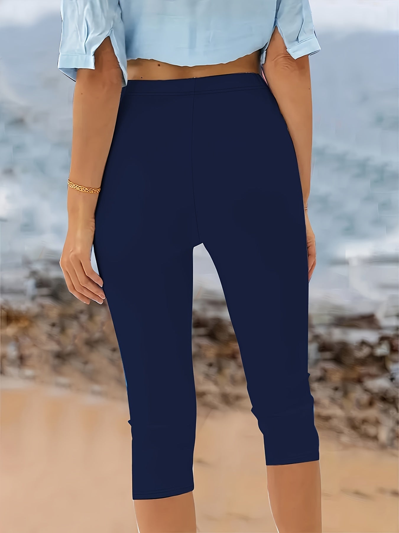 Women's Plus Size Solid Skinny Leggings Stretchy Casual Pants