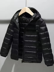 Girls Hooded Coat for Autumn Winter Casual Solid Polyester Regular Fit