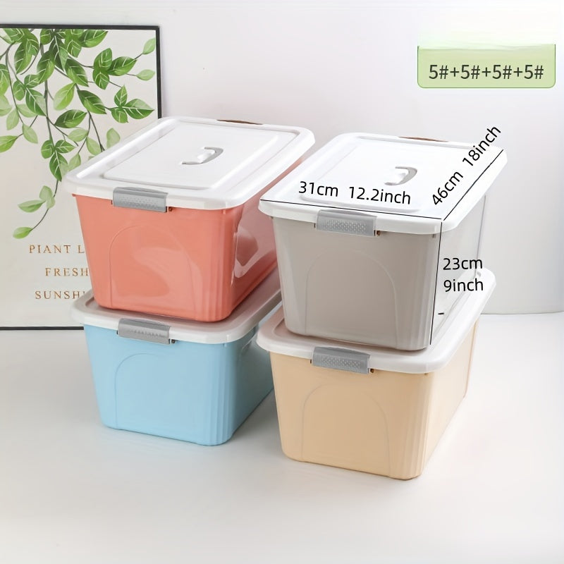 4 ta saqlash qutisi, aralash ranglarda, kiyim, o'yinchoq va turli xil narsalarni tartibga solish uchun ideal.