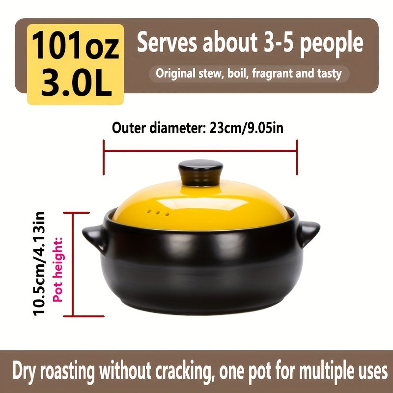 Ceramic Cookware Casserole Pot with Lid Non-Stick Durable for Home and Restaurant Use