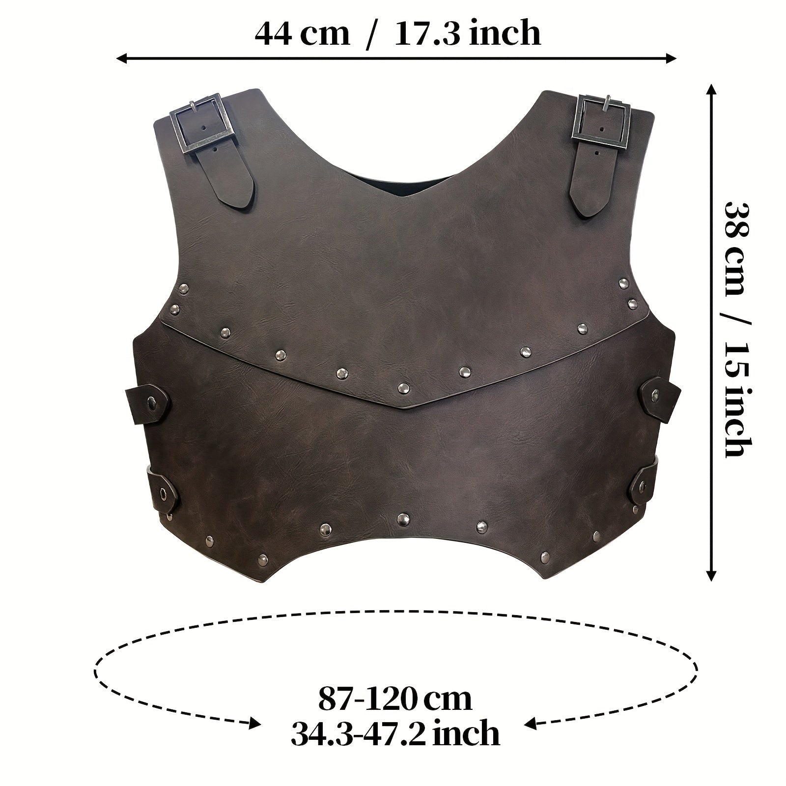 Men's Faux Leather Medieval Knight Armor Cosplay Prop with Double Layers