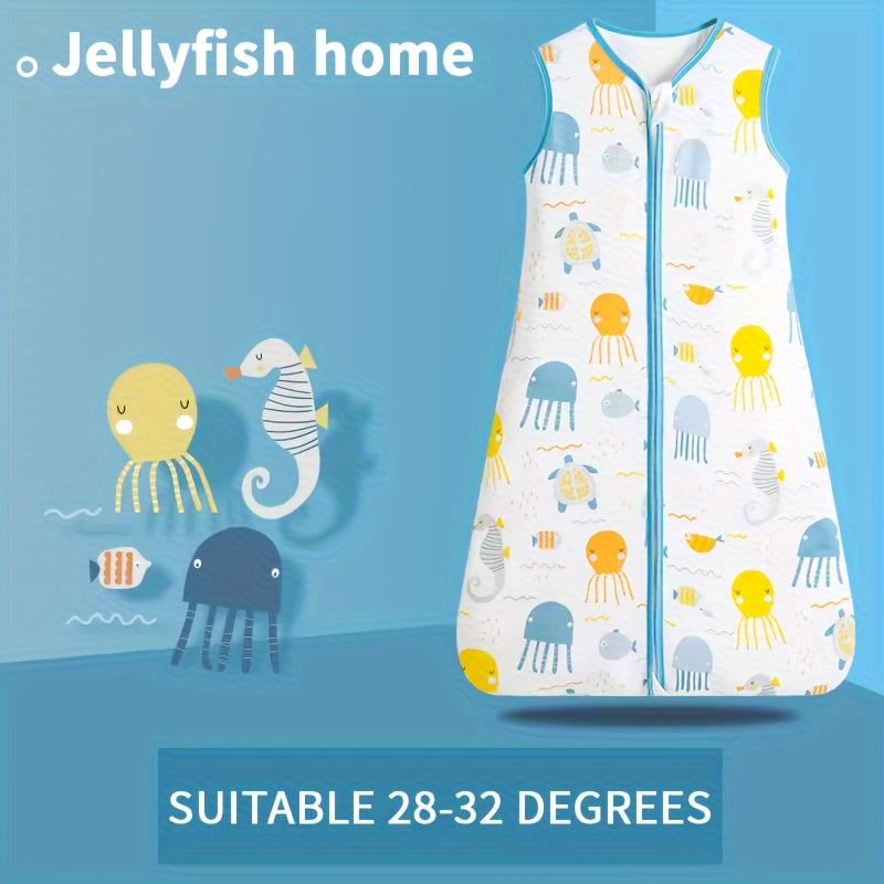 Children's Summer Sleeping Bag Sleeveless Cartoon Design Double Zippers