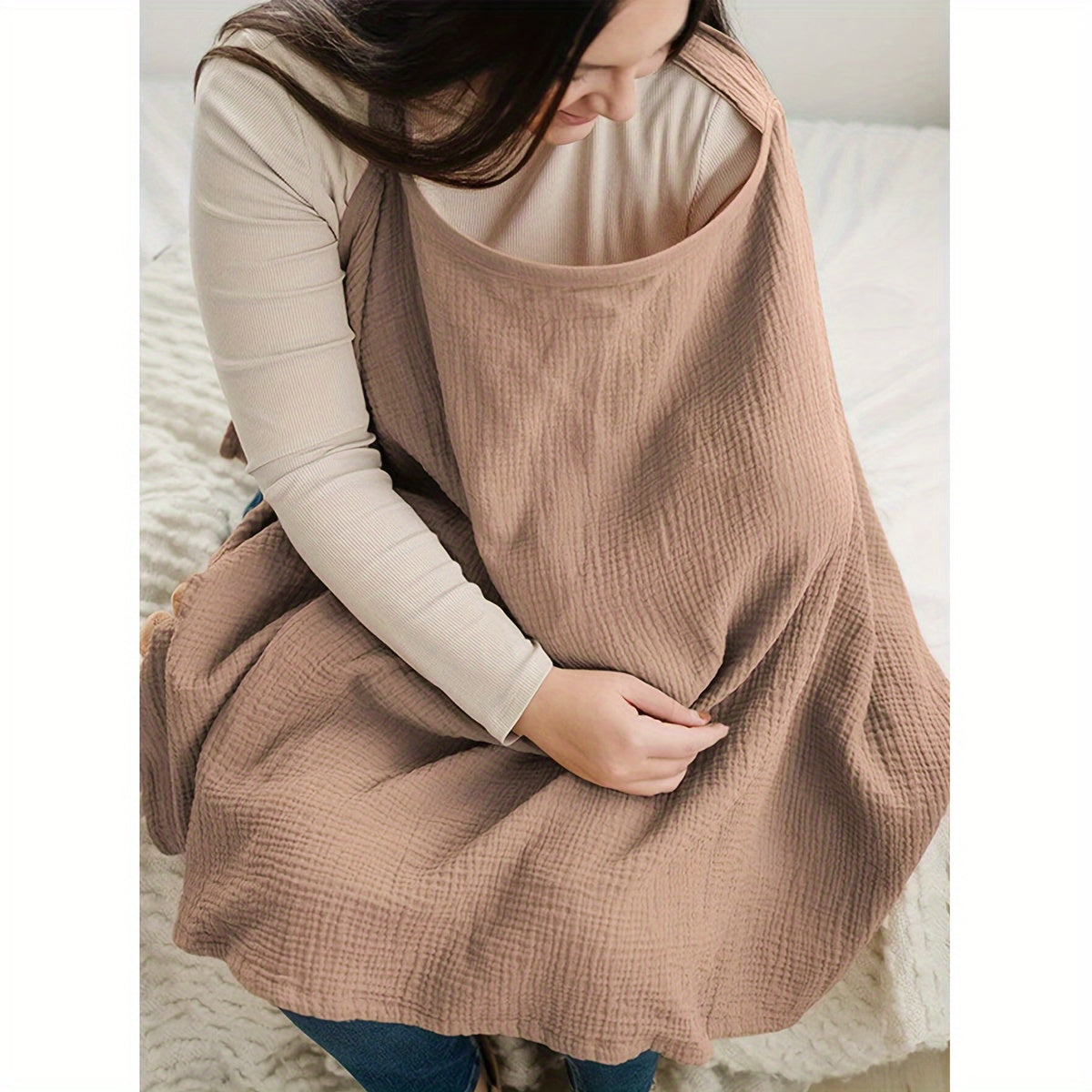 Breathable Nursing Cover for Breastfeeding Shawl Towel with Adjustable Fit
