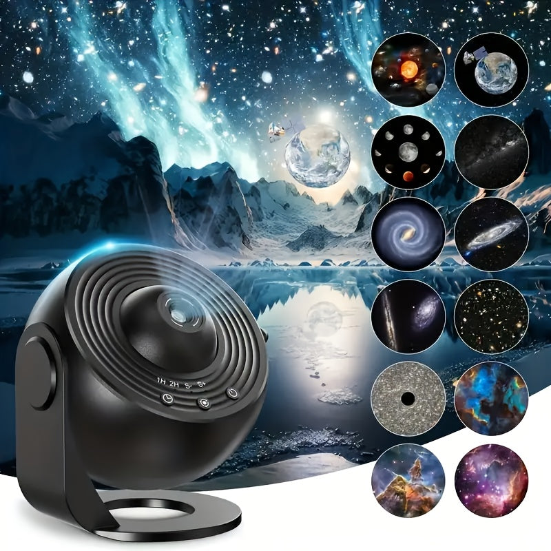 Rusoso Smart Star Projector 12-in-1 Planetarium Yulduzli Osmon Kechasi Yoritgichi, 360° Aylanish, Vaqtni Belgilash, Jim Dizayn. Yotoqxona, Partiya, O'yin Xonasi uchun mukammal, 14-fevral kuni sovg'a sifatida.