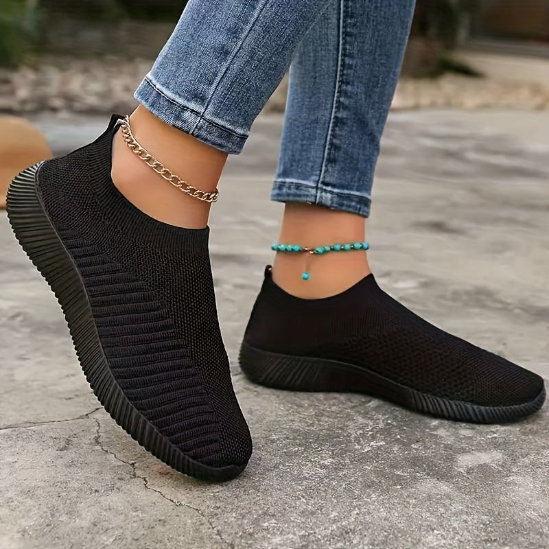 Women's Pink Mesh Slip-On Sneakers Lightweight Breathable Athletic Shoes