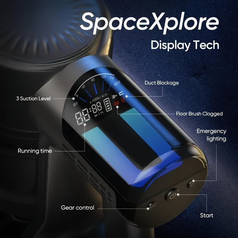 LED displeyli simsiz changyutgich 30Kpa tortish kuchi bilan it tuklari va gilam uchun qattiq pol