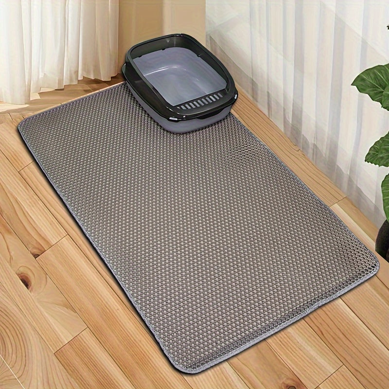 Large Double-Layer Cat Litter Mat Leakproof Spill-Resistant EVA Extra Large