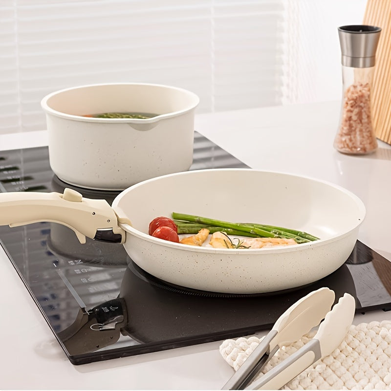 Juego de 5 piezas de utensilios de cocina de aluminio con mangos removibles aptos para horno hasta 842°F