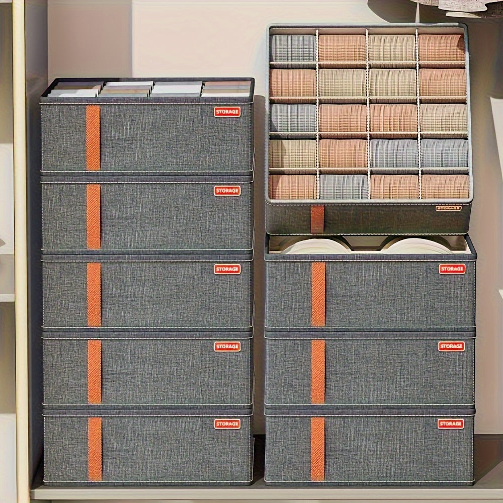 Foldable Storage Organizer with Multiple Compartments for Closet and Bedroom Storage