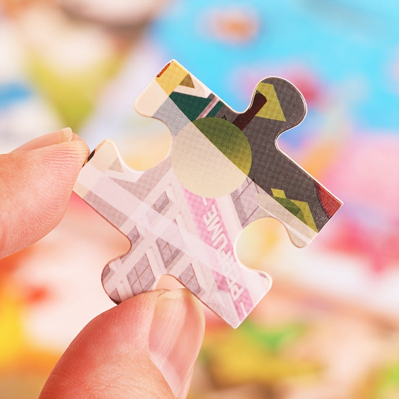 30-Piece Wooden Puzzle for Children Ages 3+ with Animal Dinosaur and Cartoon Designs