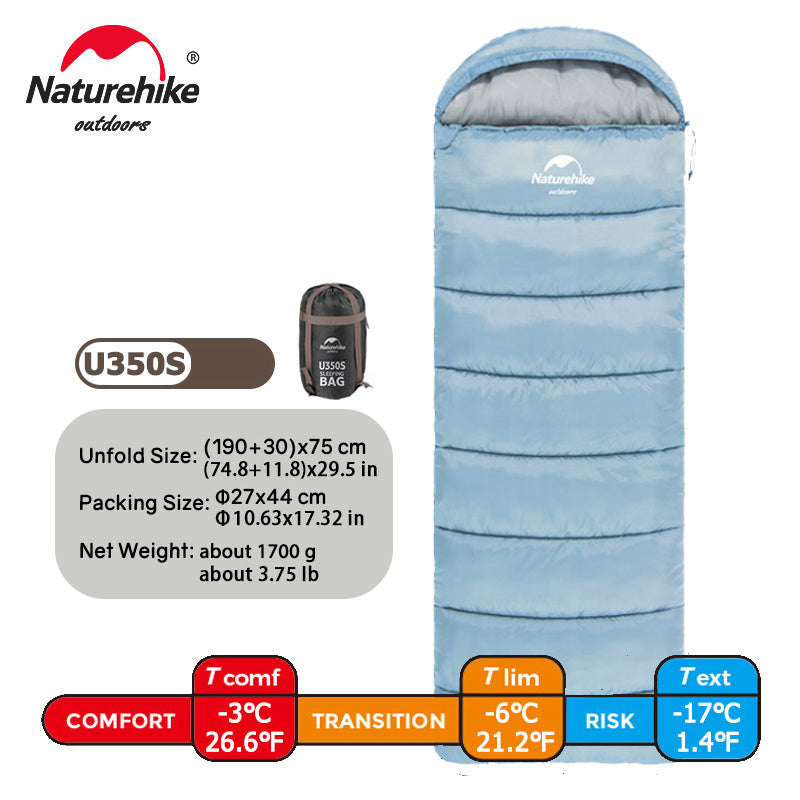 Thermal Envelope Sleeping Bag with Hood for 1 Person 20-39°F Polyester Synthetic