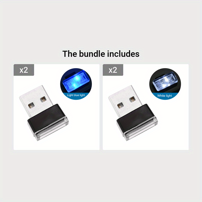 Mini USB LED Car Interior Light ABS Material 7 Color Options Ambient Neon