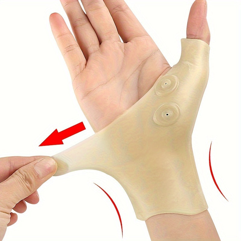 Unisex Silicone Wrist and Thumb Support Gloves Waterproof Adjustable Straps