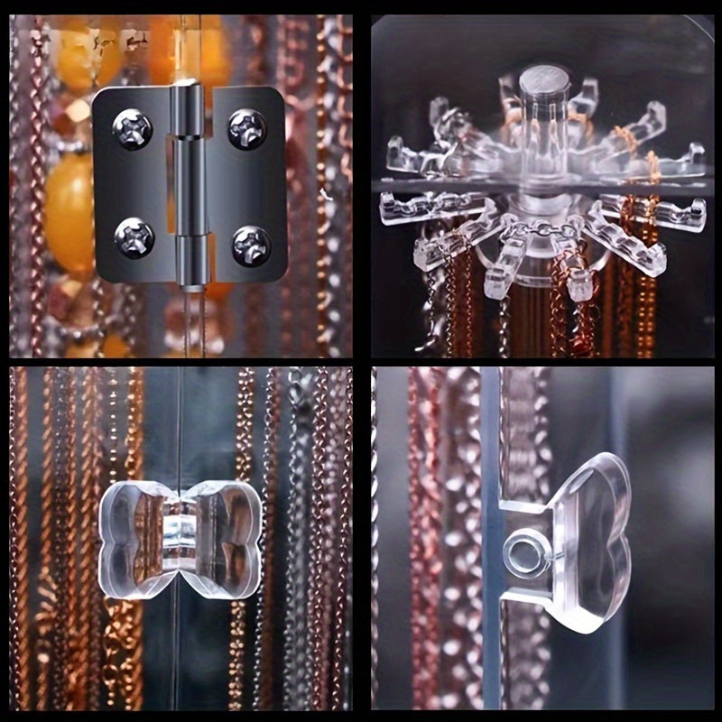 Organizador de joyas de acrílico con diseño transparente para collares, pulseras y relojes