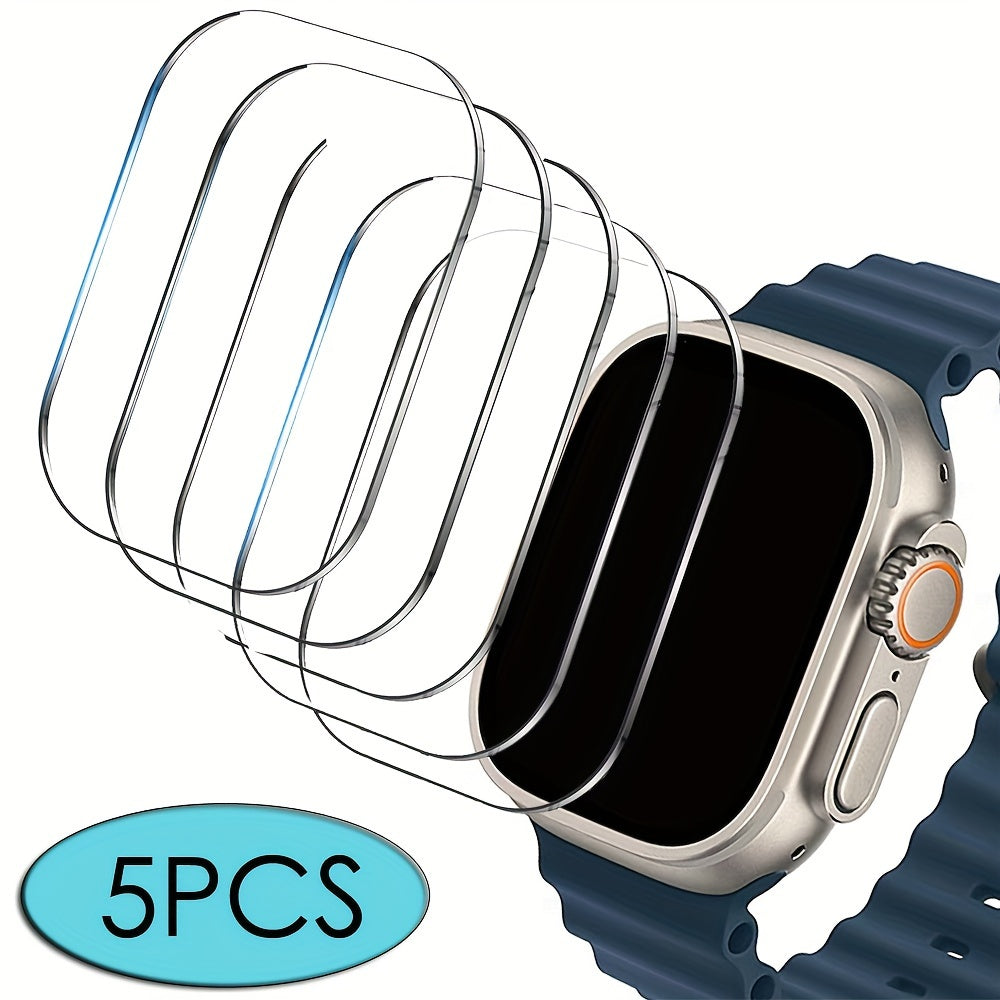 9H Tempered Glass Screen Protectors for Apple Watch and Samsung Galaxy Watch Ultra 2/3/5 Pack