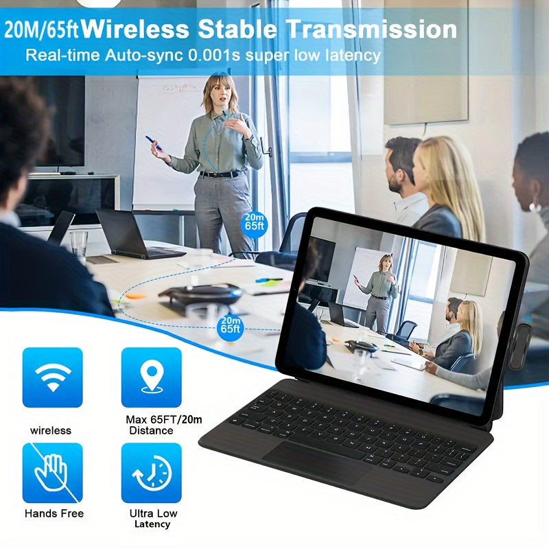 Wireless Lavalier Microphones 2 Pack Noise Cancelling for Android iPhone iPad